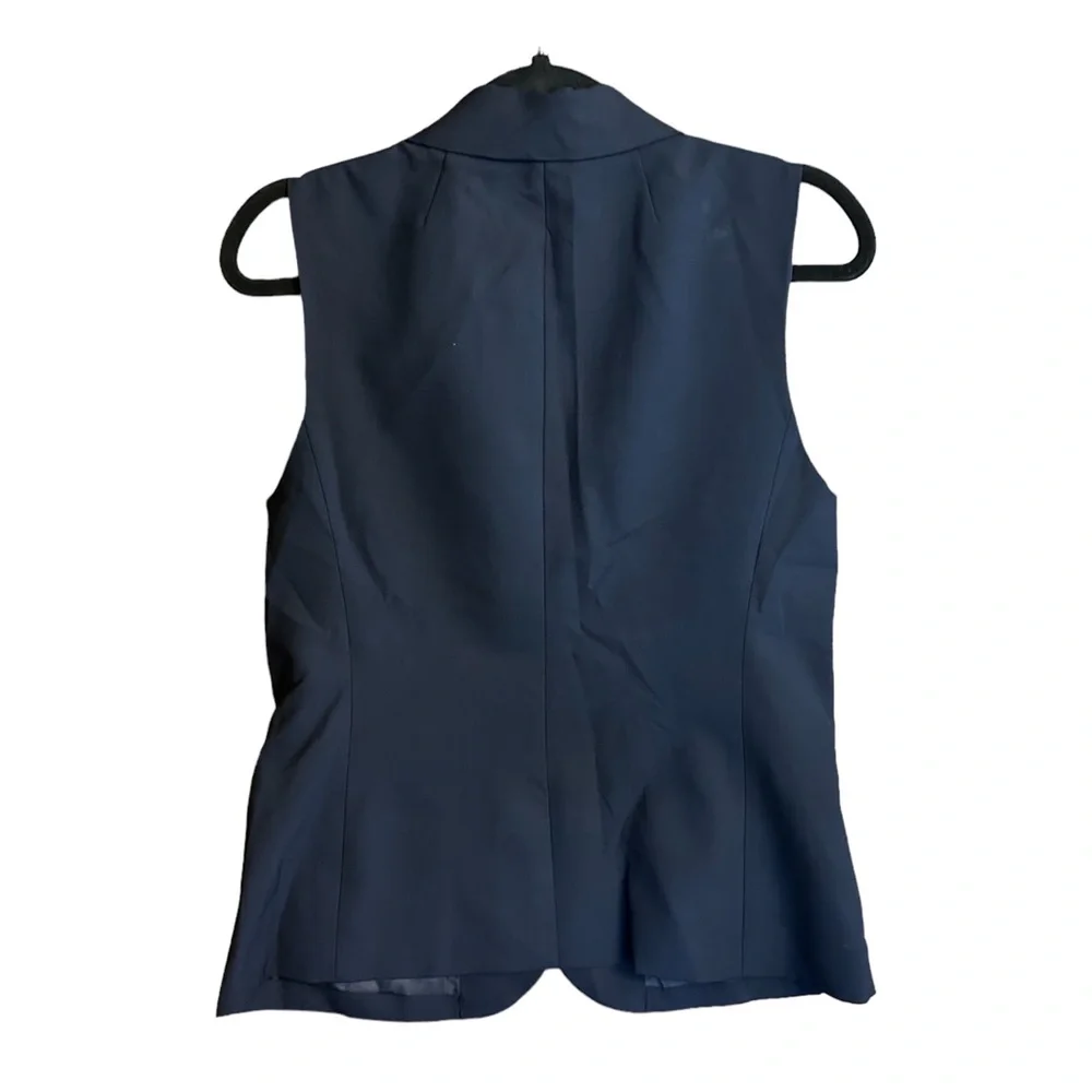 J. CREW Navy Italian Wool Vest - Size 8 EUC